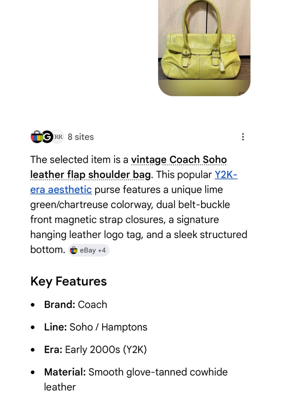 Coach Citrus Yellow Leather Shoulder Bag - Picture 11 of 12